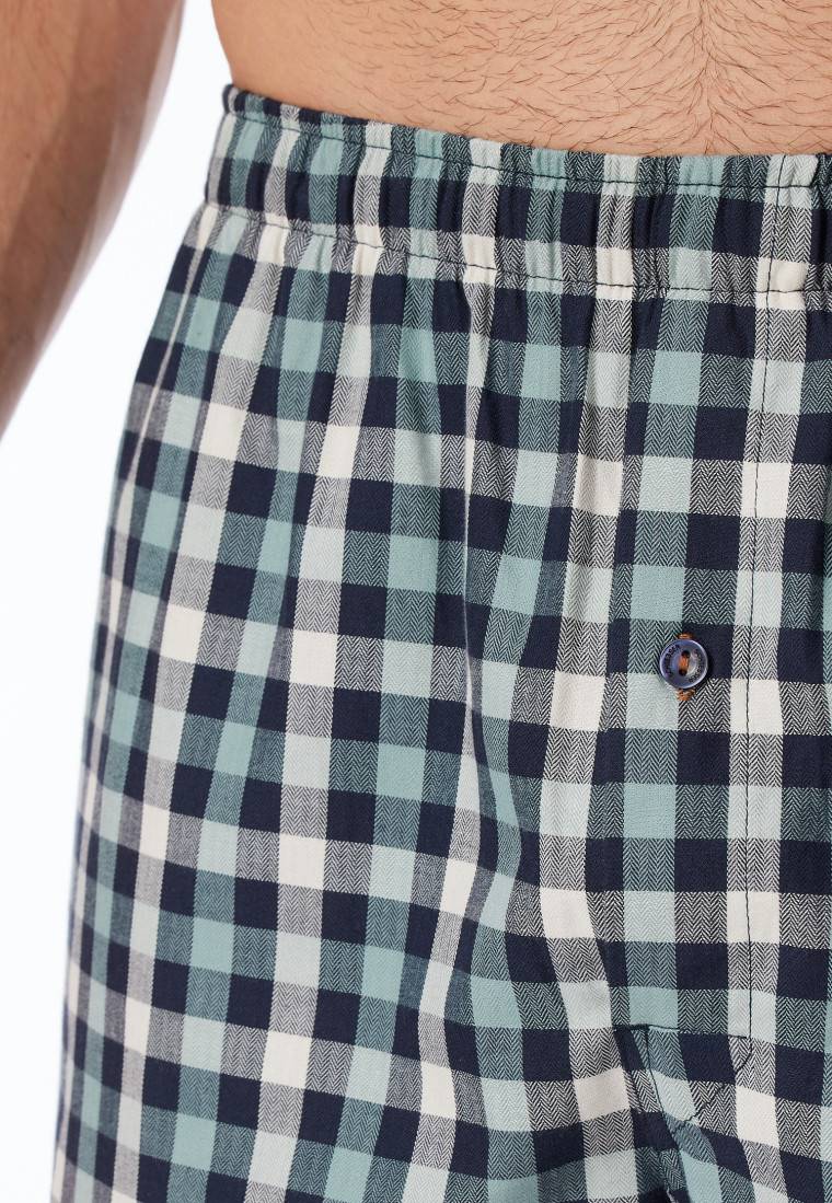 Schiesser Boxershorts 2er-Pack Webware uni & kariert - Boxershorts Multipacks Letzter Tag