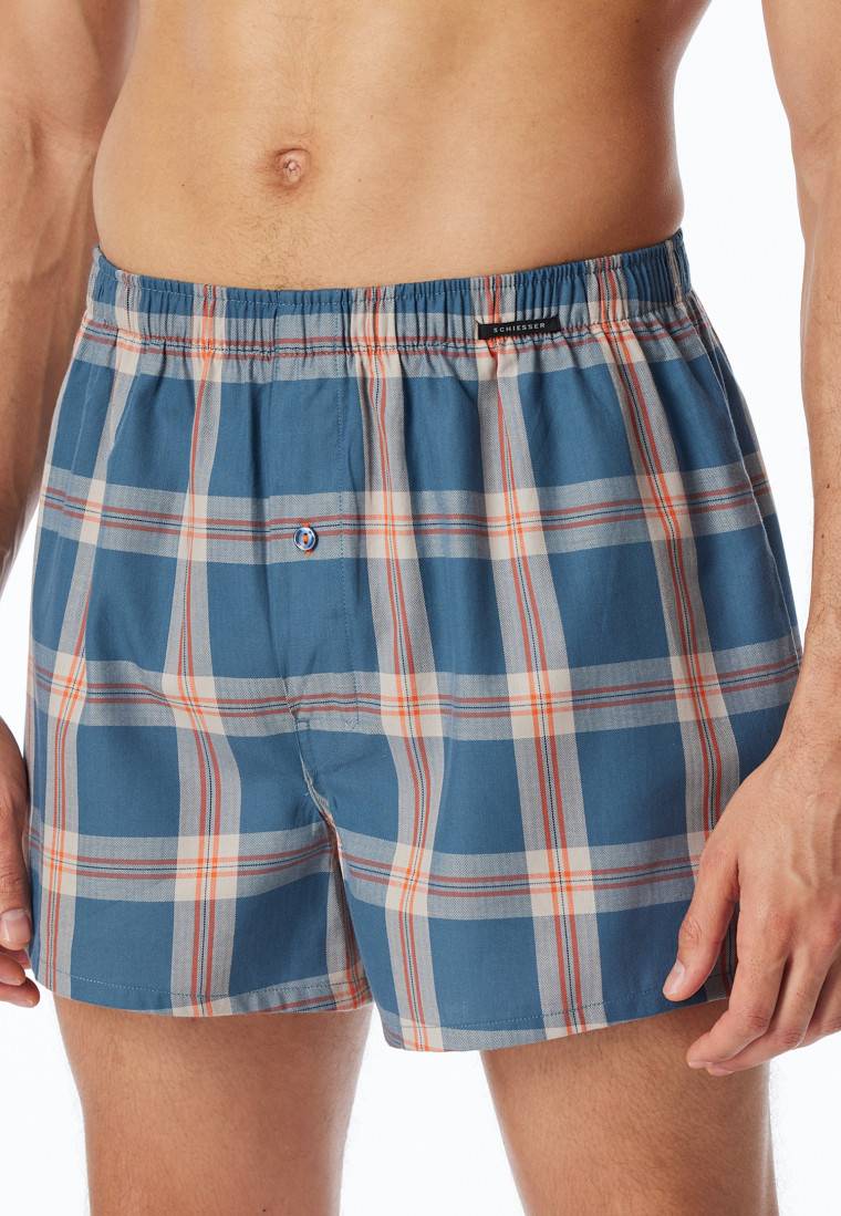 Schiesser Boxershorts 2er-Pack Webware uni & kariert - Boxershorts Multipacks Zeitbegrenzte Promotion