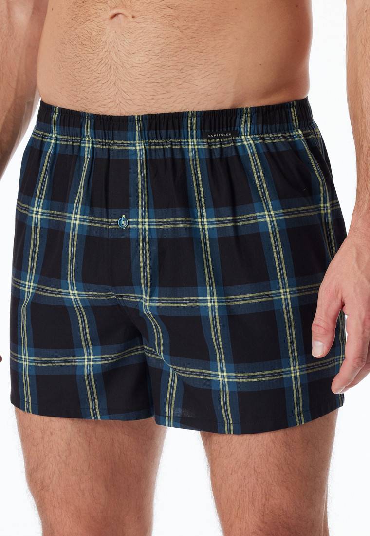 Schiesser Boxershorts 2er-Pack Webware uni & kariert - Boxershorts Multipacks Bis zu 50% Rabatt