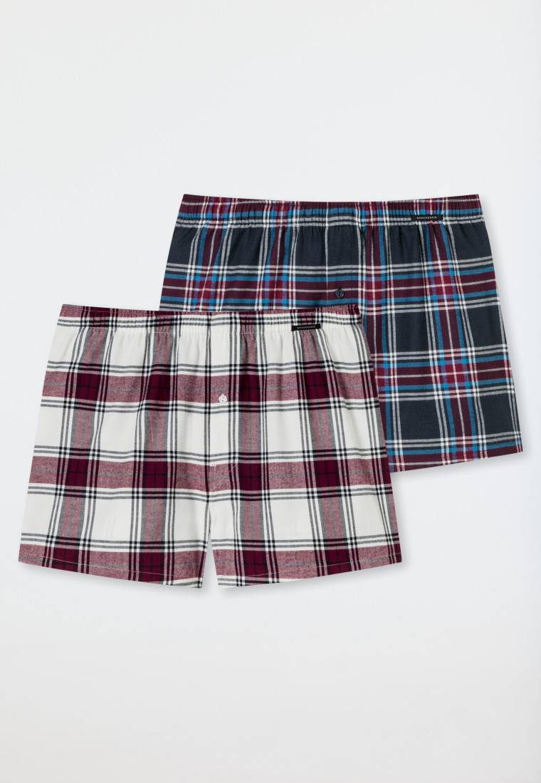 Schiesser Boxershorts 2er-Pack Webware uni kariert mehrfarbig - X-Mas Bis zu 60% Rabatt