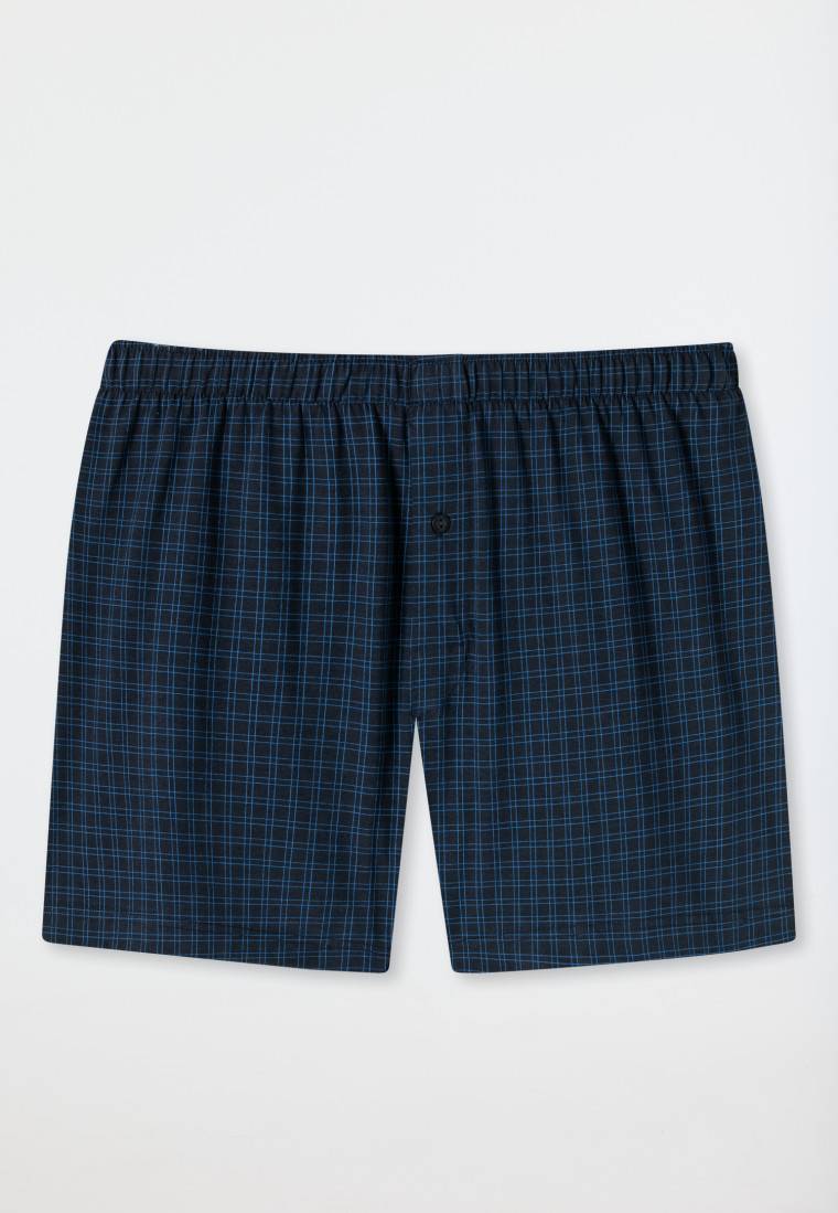 Schiesser Boxershorts Jersey dunkelblau karierte - Cotton Casuals Bis zu 65% Rabatt