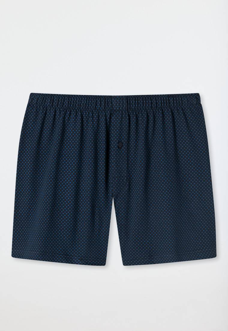 Schiesser Boxershorts Jersey dunkelblau gemustert - Cotton Casuals Nur für heute