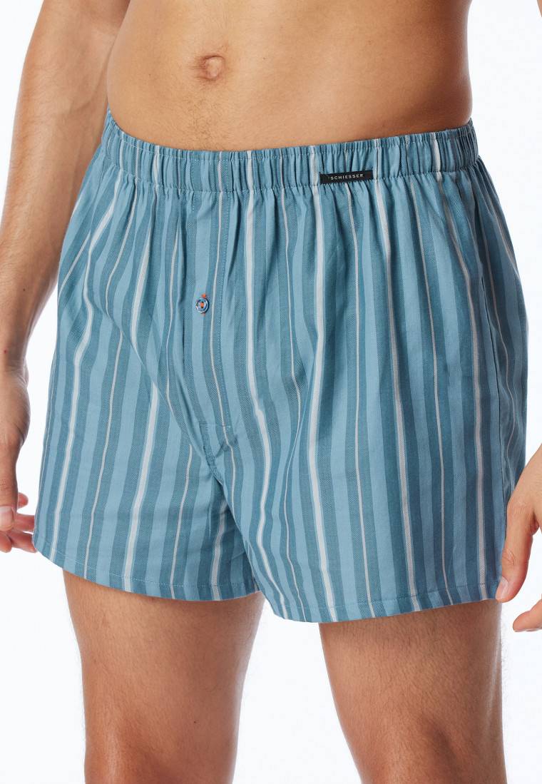 Schiesser Boxershorts 2er-Pack Webware uni & gestreift - Boxershorts Multipacks Sonderangebot der Fabrik