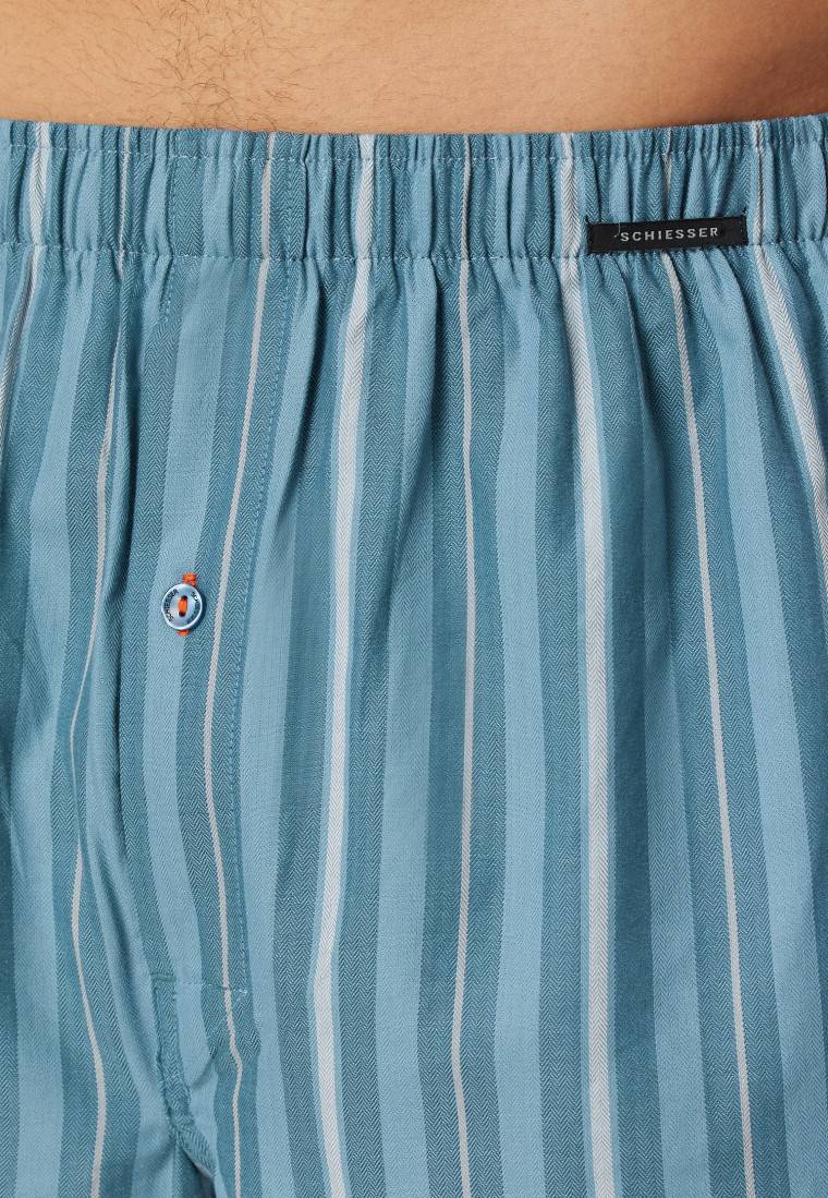 Schiesser Boxershorts 2er-Pack Webware uni & gestreift - Boxershorts Multipacks Sonderangebot der Fabrik