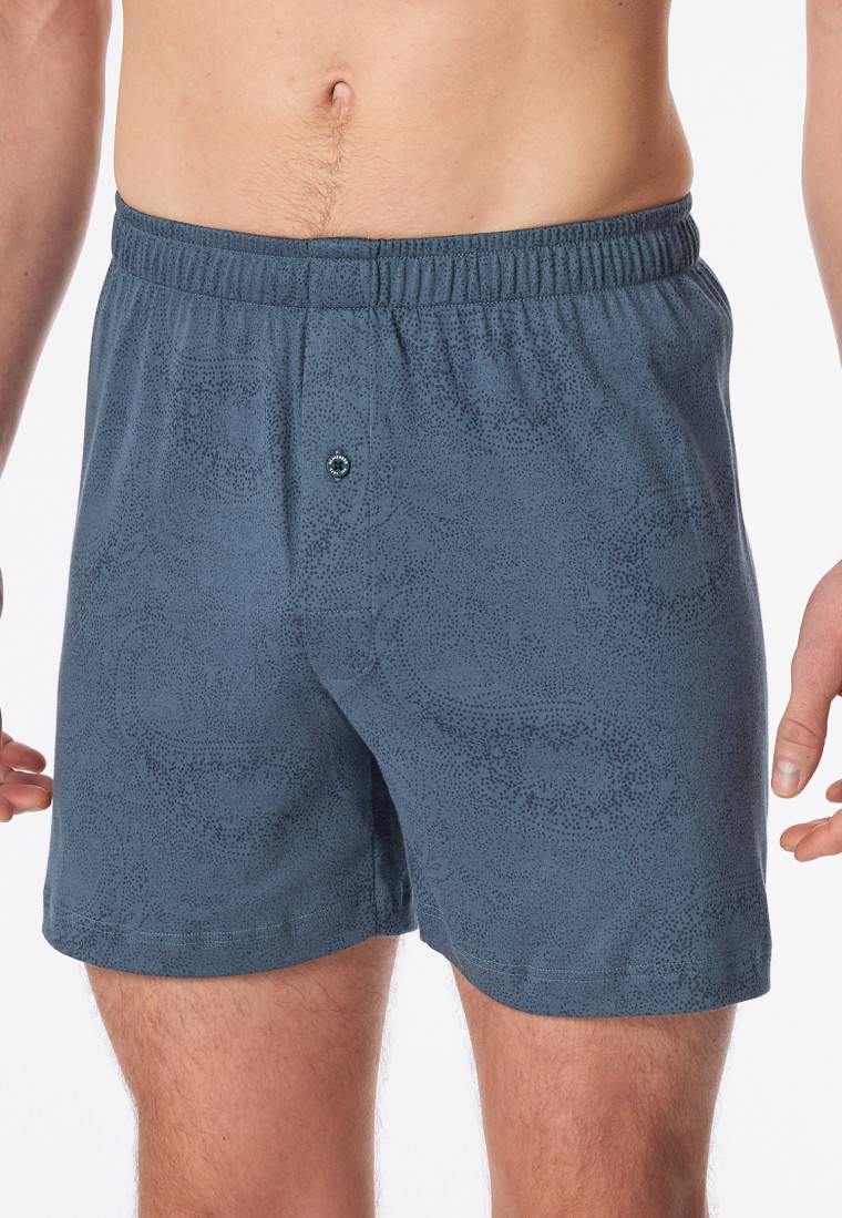 Schiesser Boxershorts Interlock Paisley nachtblau - Fine Interlock Vierteljährliche Förderung