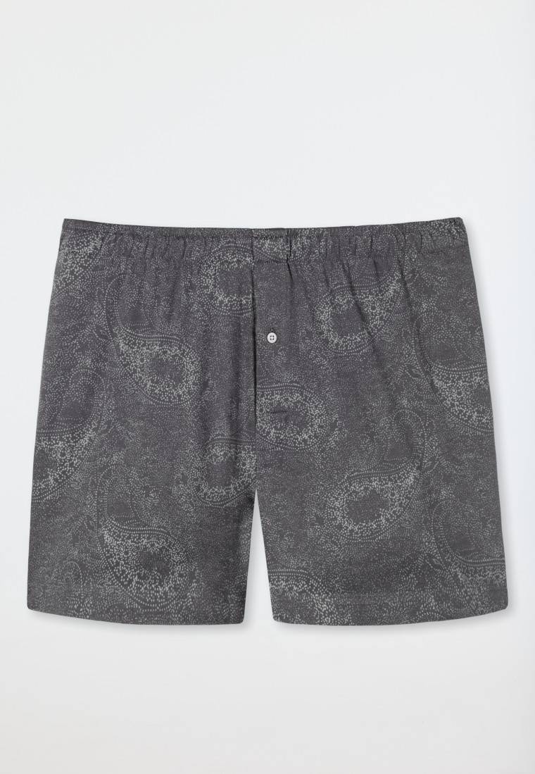 Schiesser Boxershorts Interlock Paisley anthrazit gemustert - Fine Interlock Bis zu 55% Rabatt