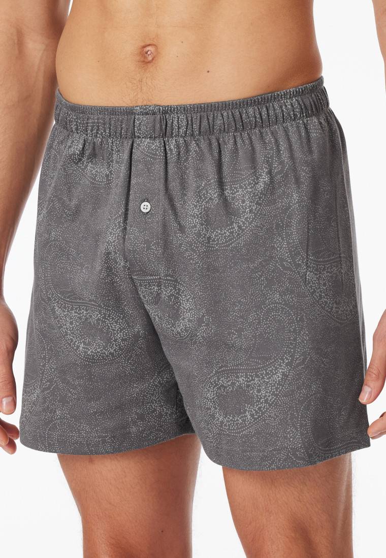 Schiesser Boxershorts Interlock Paisley anthrazit gemustert - Fine Interlock Bis zu 55% Rabatt