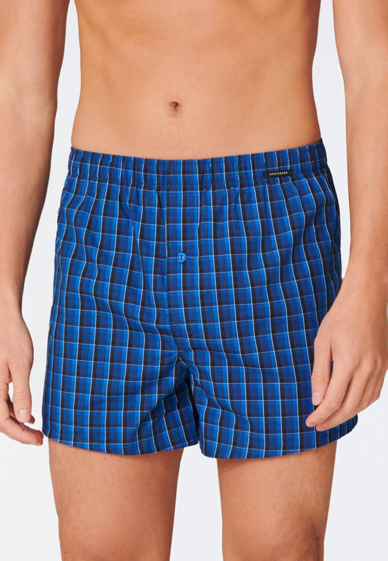 Schiesser Boxershorts 2er-Pack Webware royal kariert - Boxershorts Multipack Discount Store für neue Produkte