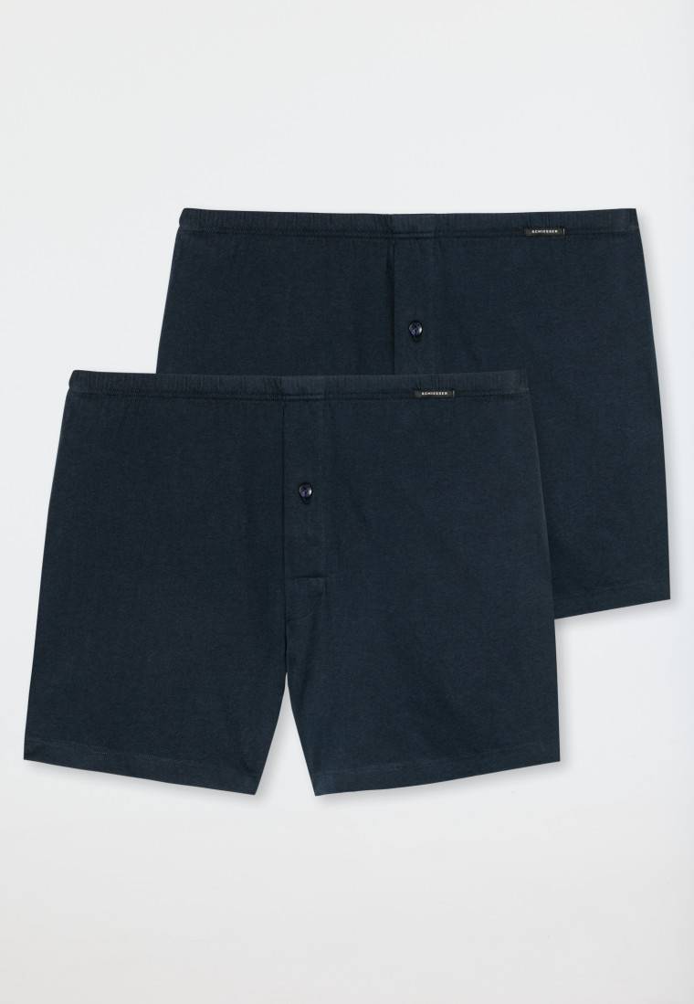 Schiesser Boxershorts 2er-Pack Jersey dunkelblau - Boxershorts Multipack Nur noch ein Tag übrig