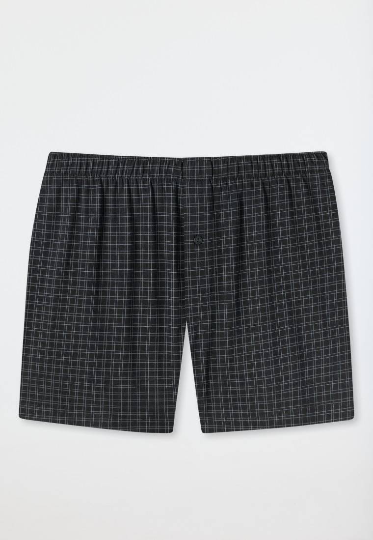 Schiesser Boxershorts Jersey schwarz kariert - Cotton Casuals Super Rabatt