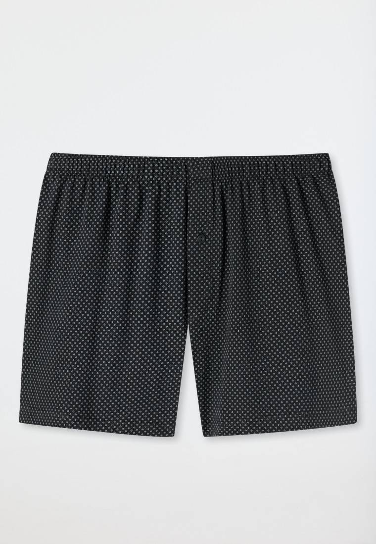 Schiesser Boxershorts Jersey schwarz gemustert - Cotton Casuals 50% Rabatt mit kostenlosem Versand