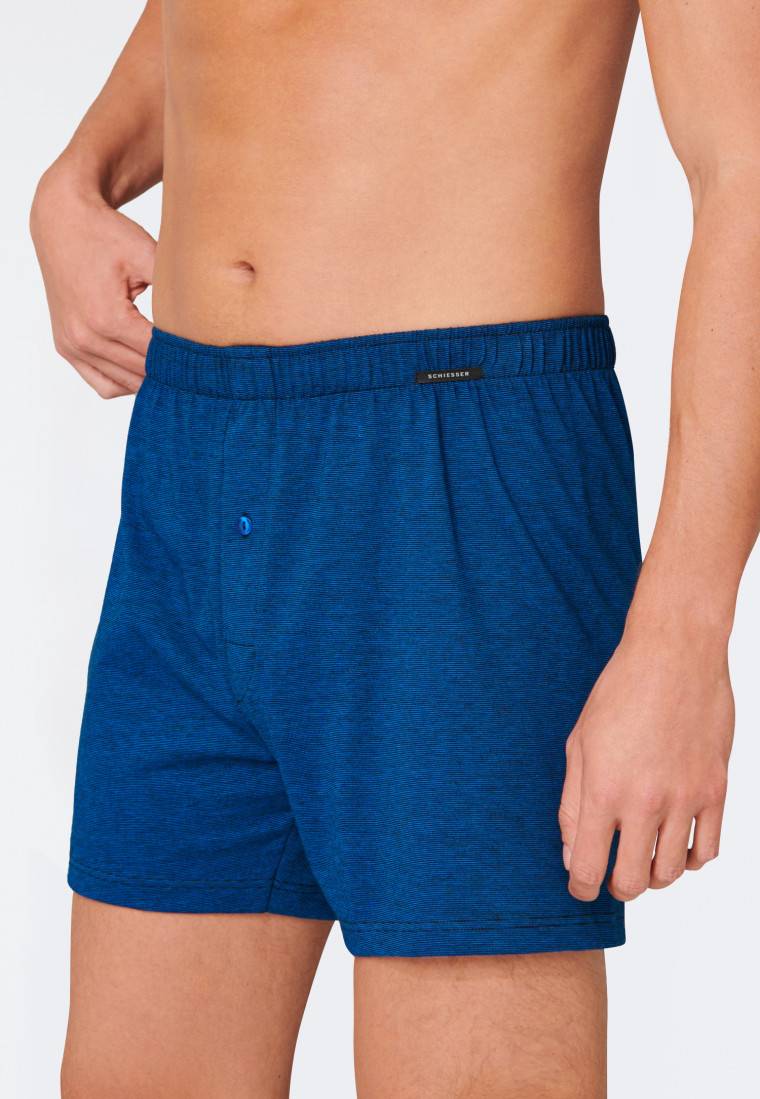 Schiesser Boxershorts 2er-Pack Jersey schwarz/ blau - Boxershorts Multipack Clearance-Verkauf