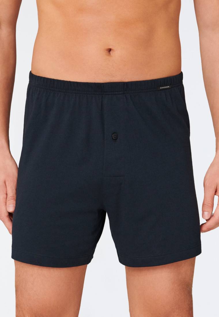 Schiesser Boxershorts 2er-Pack Jersey schwarz/ dunkelblau - Boxershorts Multipack Fabrikladen