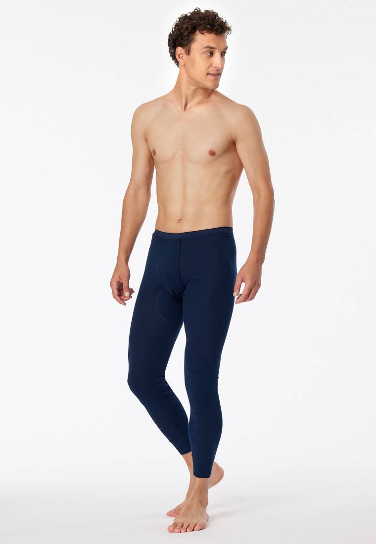 Schiesser Unterhose lang mit Eingriff nachtblau - Original Feinripp zollfrei