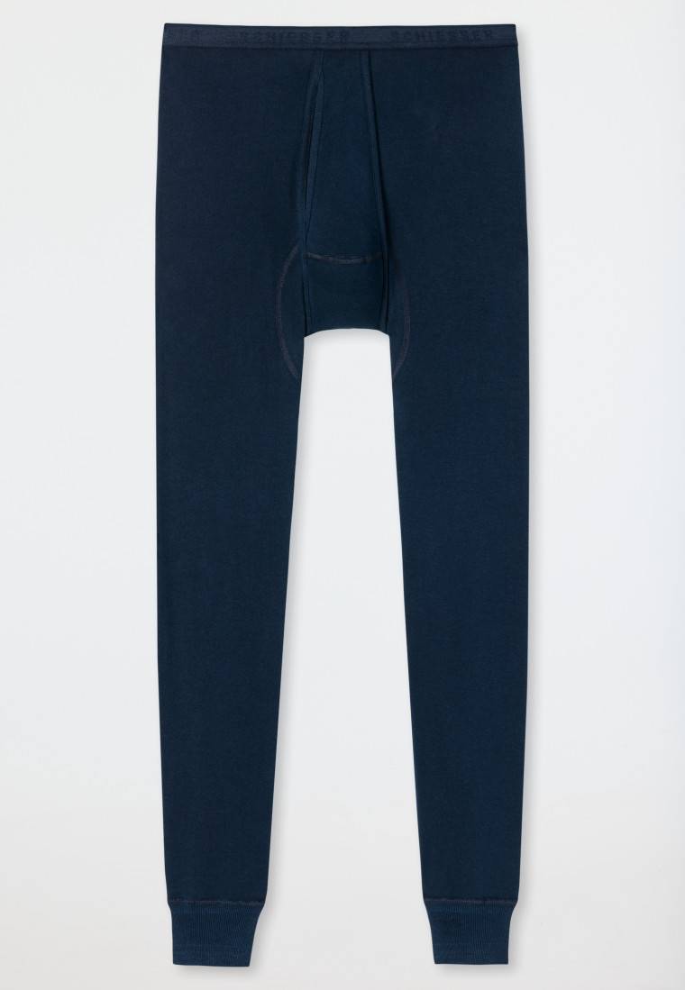 Schiesser Unterhose lang mit Eingriff nachtblau - Original Feinripp zollfrei