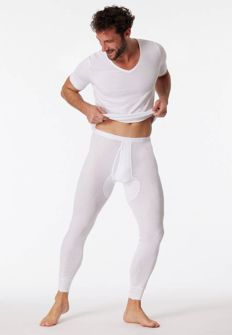 Schiesser Unterhose lang mit Eingriff weiß - Original Feinripp 2025