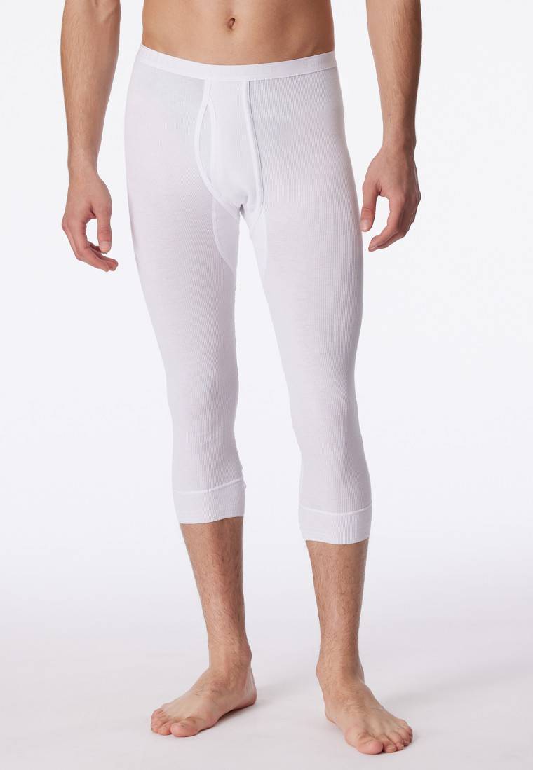 Schiesser Unterhose 3/4-lang mit Eingriff weiß - Original Doppelripp Outlet
