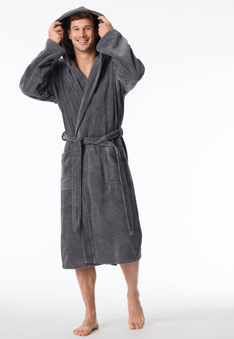 Schiesser Bademantel Frottee grau - Essentials Hotsell