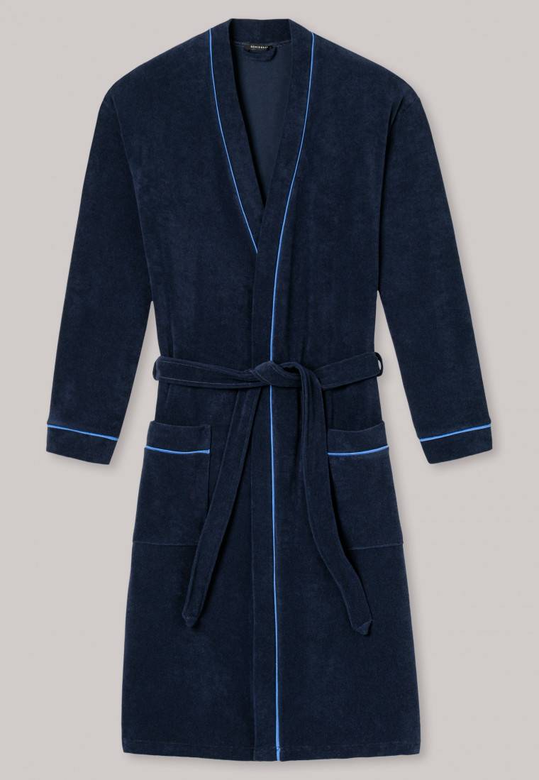 Schiesser Bademantel Frottee navy - Roger Moore Schlussverkauf