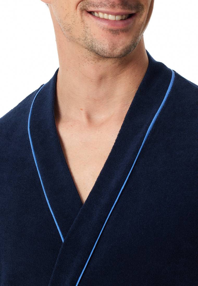 Schiesser Bademantel Frottee navy - Roger Moore Schlussverkauf