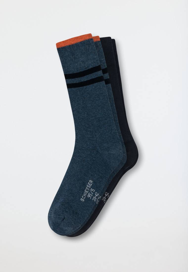 Schiesser Herrensocken 2er-Pack Organic Cotton nachtblau/grünblau - 95/5 Begrenztes Angebot