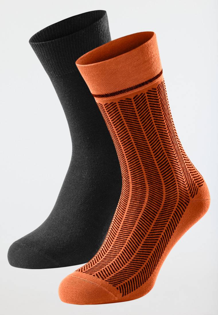 Schiesser Herrensocken 2er-Pack nachtblau/ orange - Long Life Cool Weihnachtsangebot