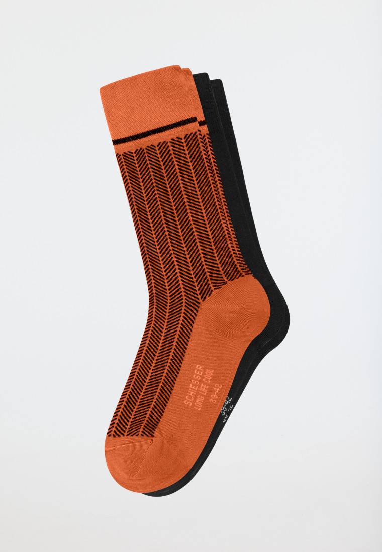Schiesser Herrensocken 2er-Pack nachtblau/ orange - Long Life Cool Weihnachtsangebot