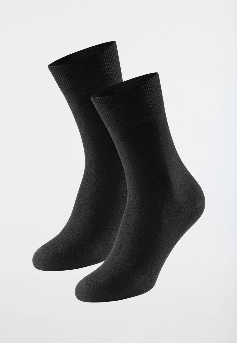 Schiesser Herrensocken 2er-Pack Organic Cotton schwarz - 95/5 Vatertagsangebot