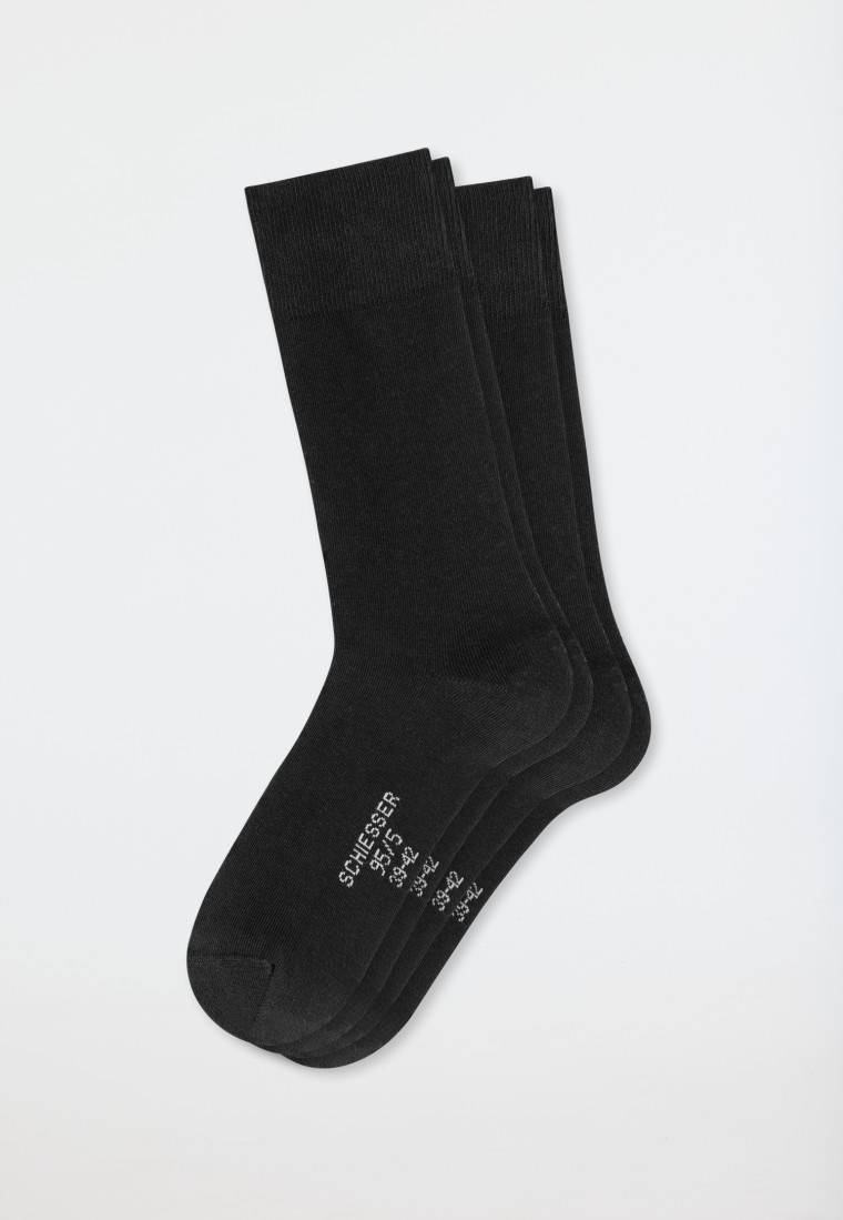 Schiesser Herrensocken 2er-Pack Organic Cotton schwarz - 95/5 Vatertagsangebot