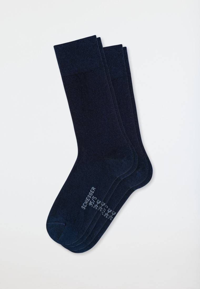 Schiesser Herrensocken 2er-Pack Organic Cotton nachtblau - 95/5 Lagerräumung