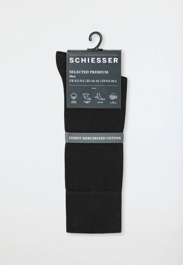 Schiesser Herrensocken merzerisierte Baumwolle schwarz - selected! premium Top Angebot