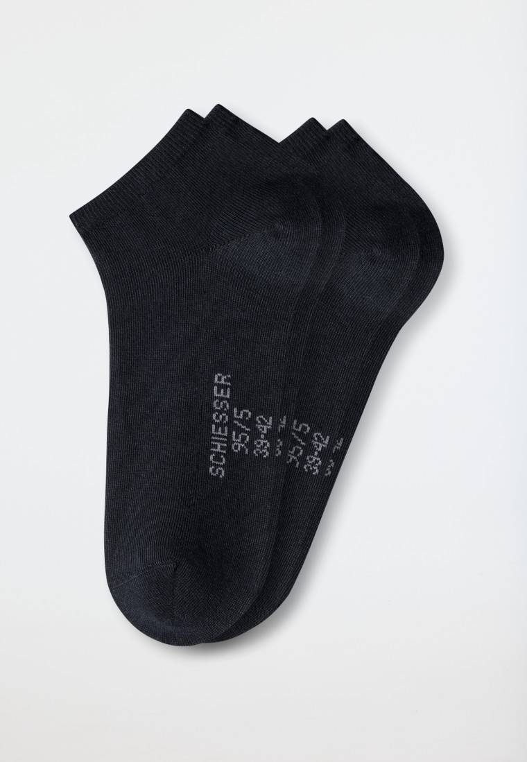 Schiesser Herrensneaker 2er-Pack Organic Cotton schwarz - 95/5 Bestseller