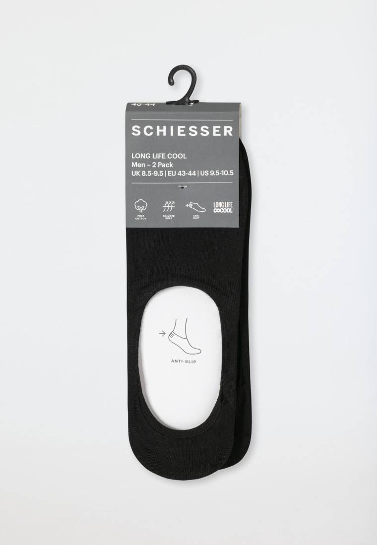 Schiesser Inshoe-Herrensocken 2er-Pack schwarz - Long Life Cool Sonderangebote