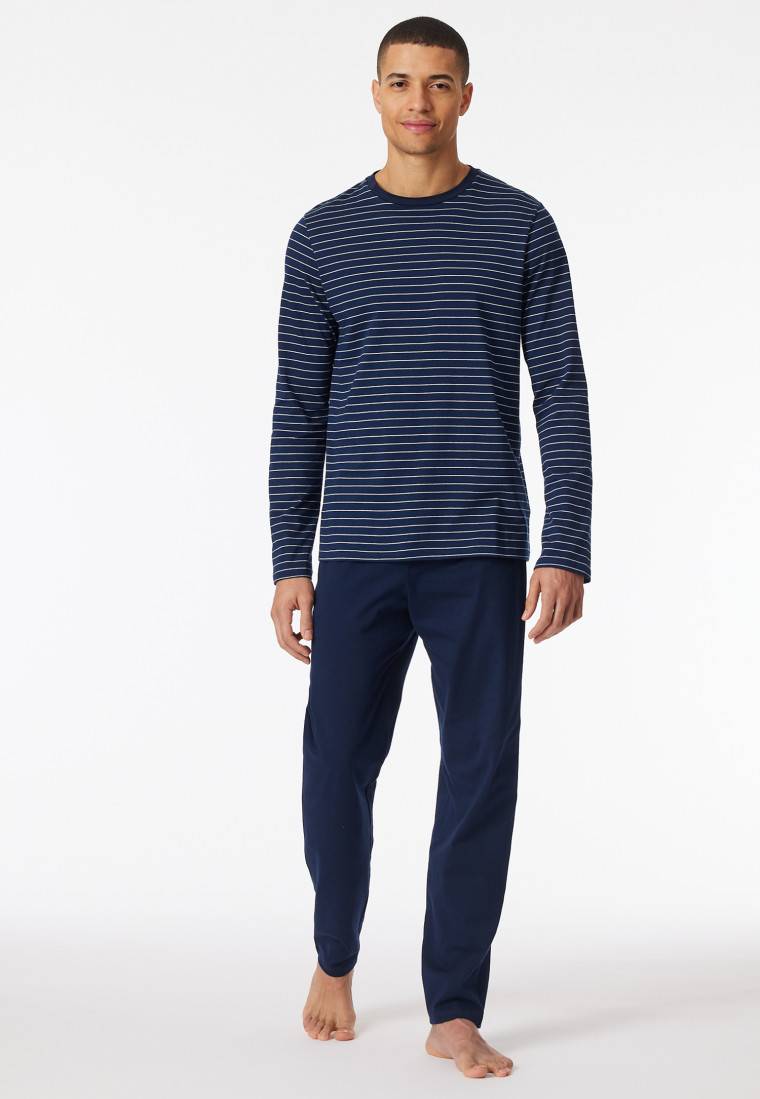Schiesser Schlafanzug lang Streifen admiral - Casual Essentials Kostenloser Versand international