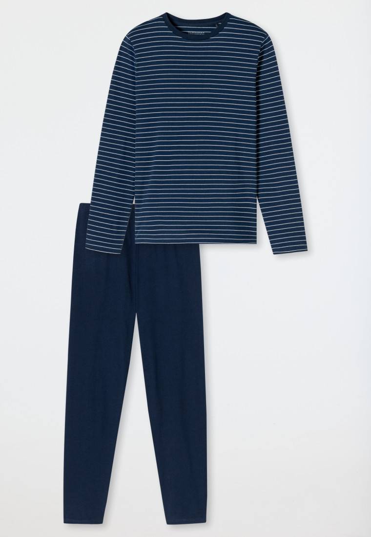 Schiesser Schlafanzug lang Streifen admiral - Casual Essentials Kostenloser Versand international