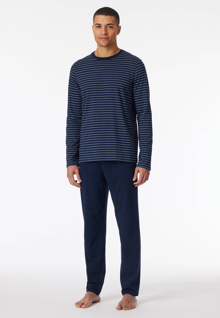 Schiesser Schlafanzug lang Streifen admiral - Casual Essentials Kostenloser Versand international