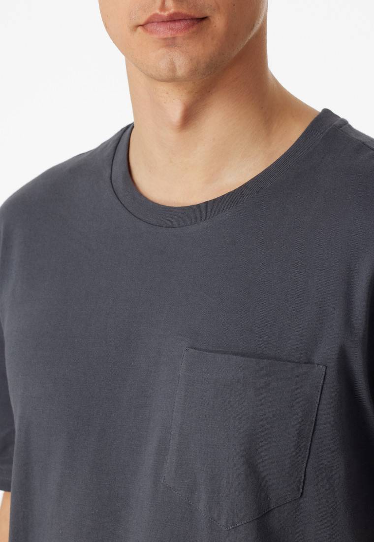 Schiesser Schlafanzug kurz Jersey grau - Ebony im Angebot