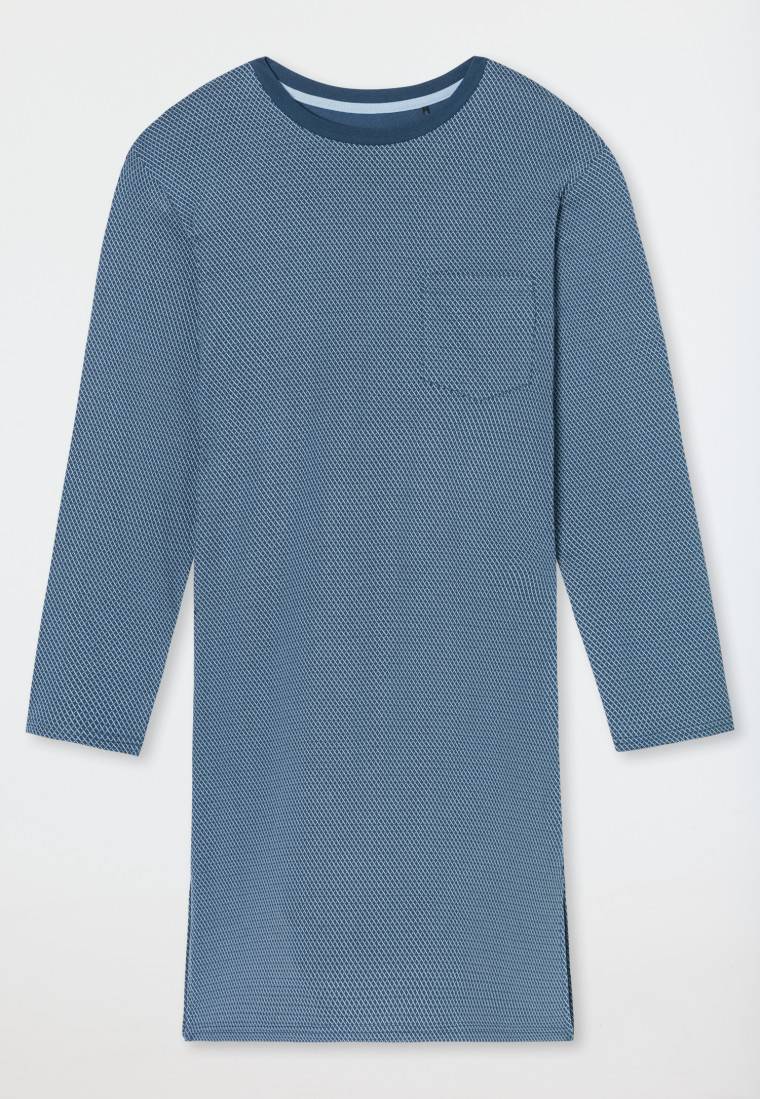 Schiesser Nachthemd langarm blaugrau - Comfort Essentials Limitierter Zeitrabatt