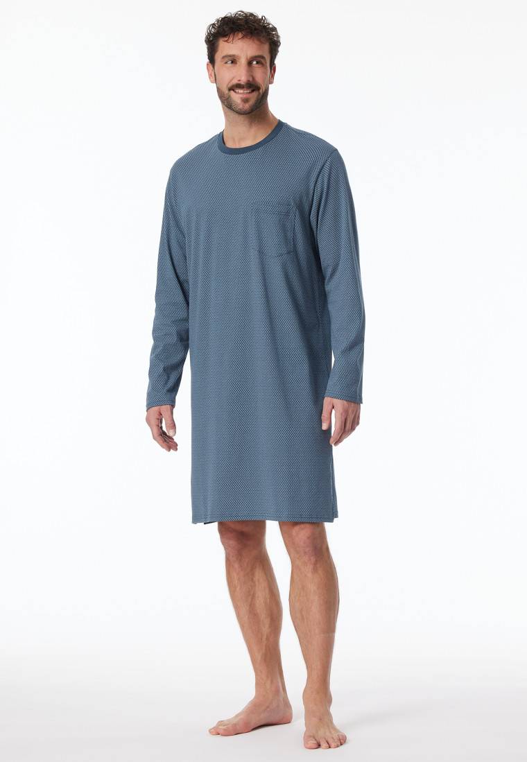 Schiesser Nachthemd langarm blaugrau - Comfort Essentials Limitierter Zeitrabatt