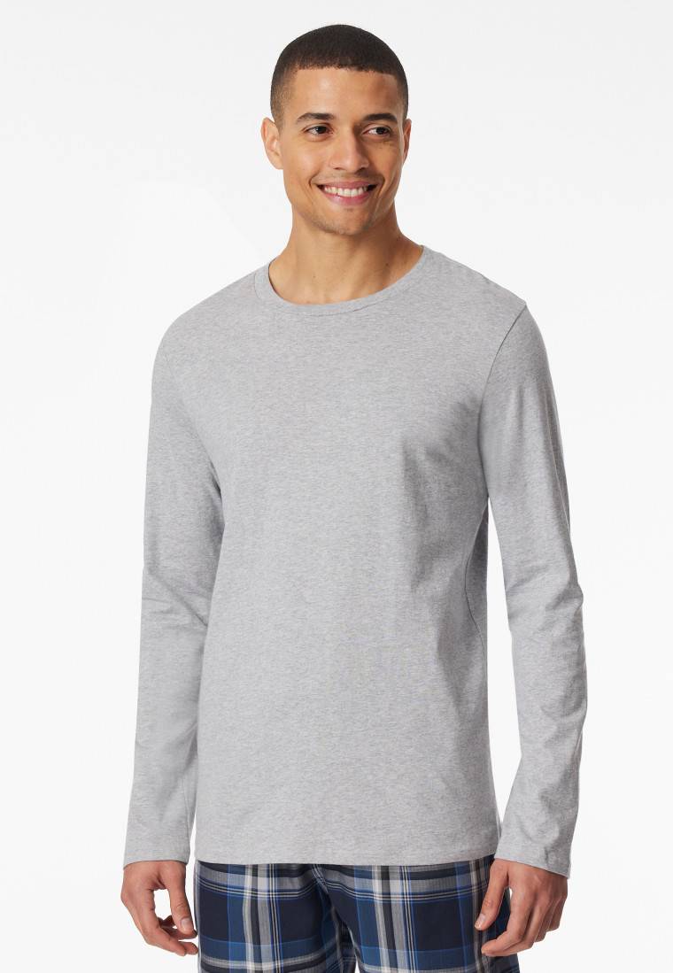 Schiesser Shirt langarm grau-meliert - Mix+Relax Großer Ausverkauf