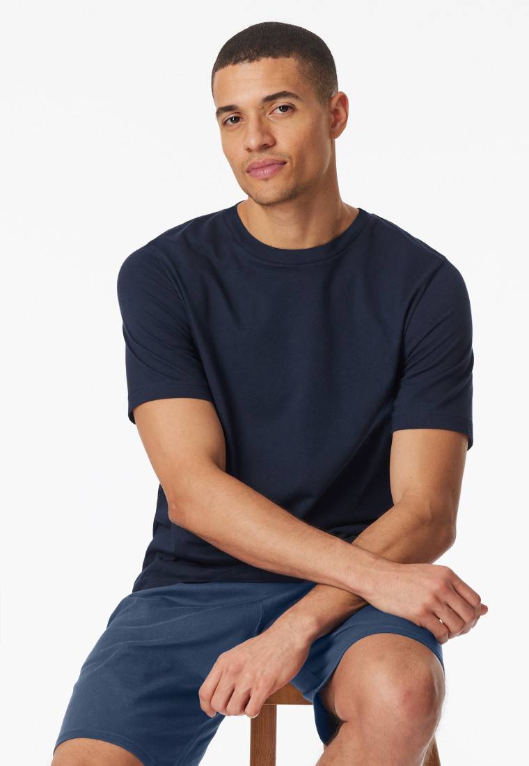 Schiesser Shirt kurzarm nachtblau - Mix+Relax Flash Sale