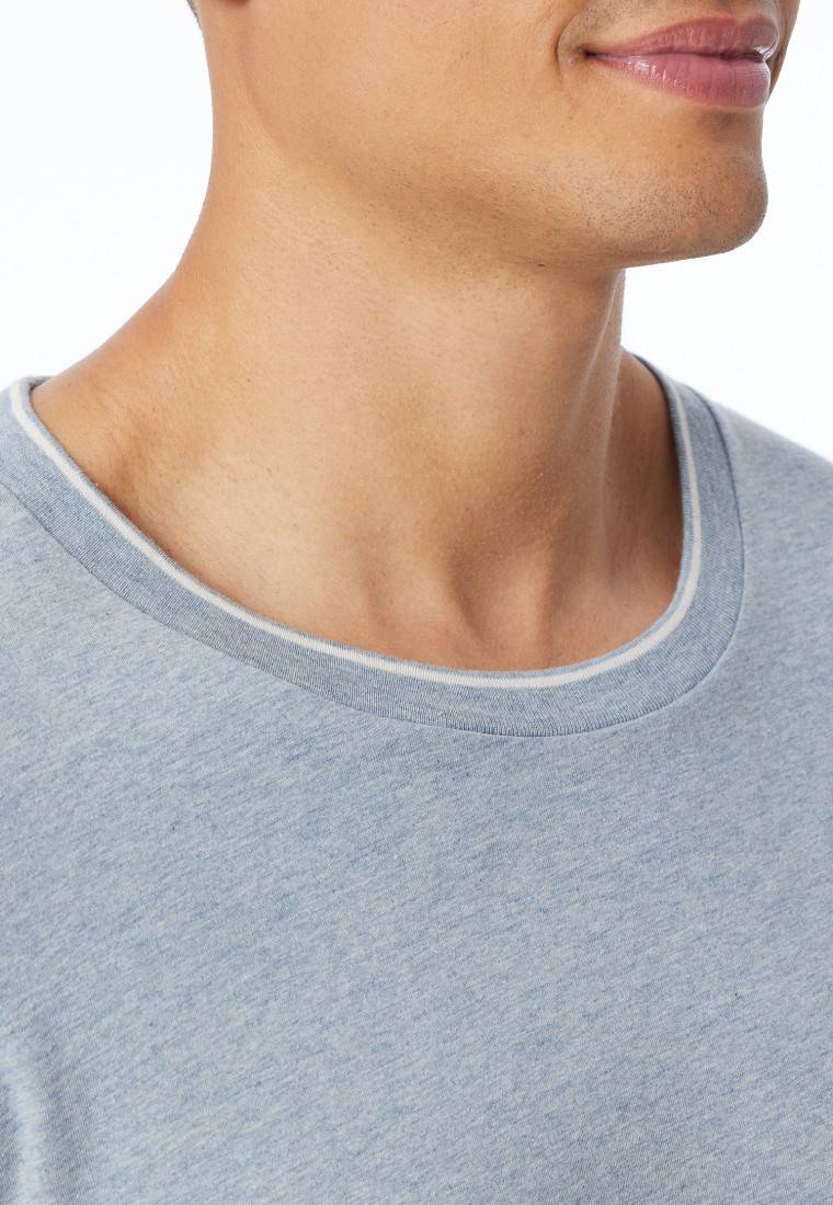 Schiesser Shirt langarm jeansblau meliert - Mix+Relax Online Shopping