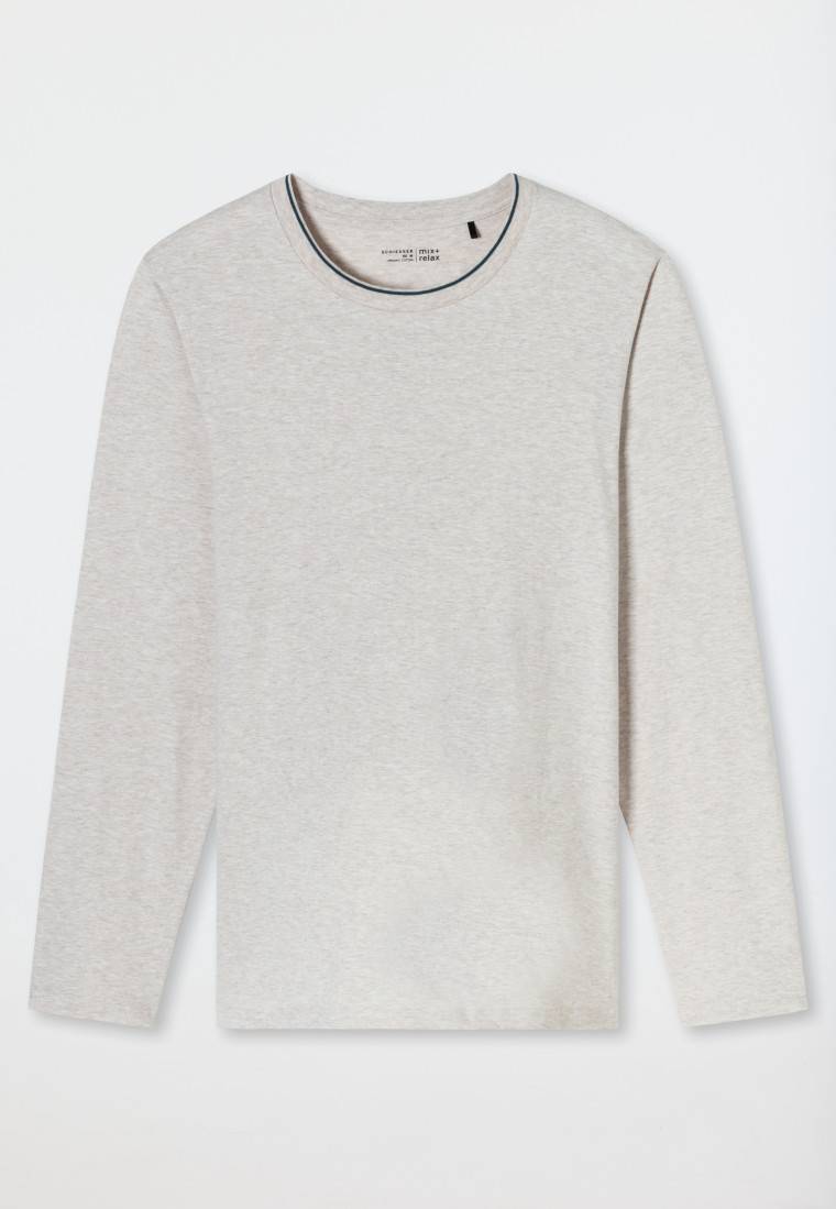 Schiesser Shirt langarm beige meliert - Mix+Relax Exklusivangebot