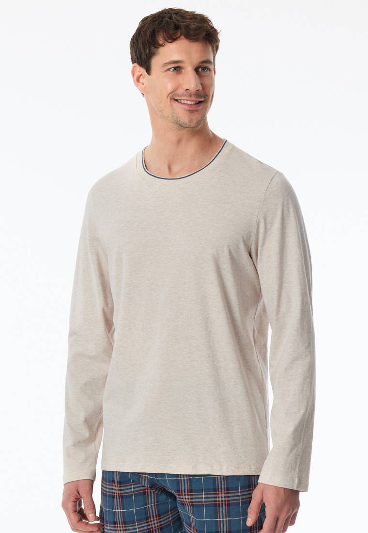 Schiesser Shirt langarm beige meliert - Mix+Relax Exklusivangebot