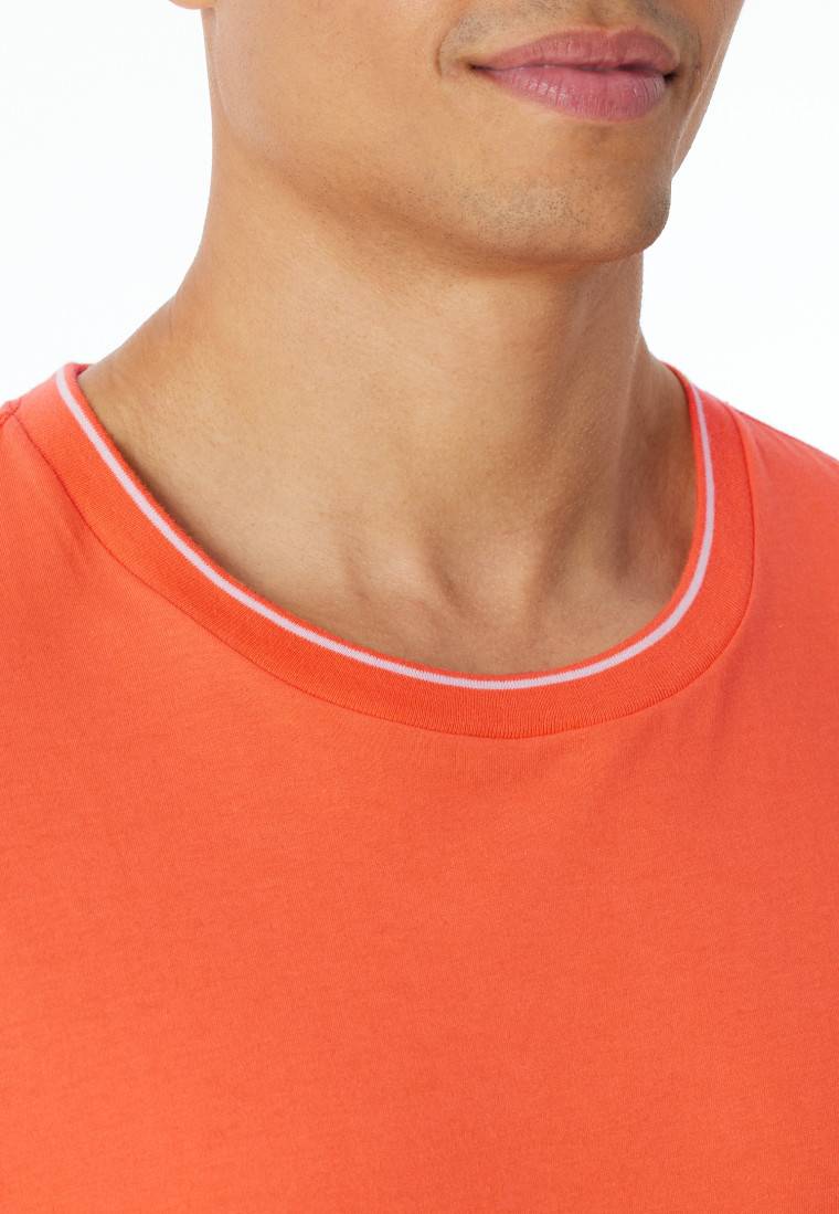 Schiesser Shirt kurzarm Organic Cotton Streifen orange - Mix+Relax Saisonschlussverkauf