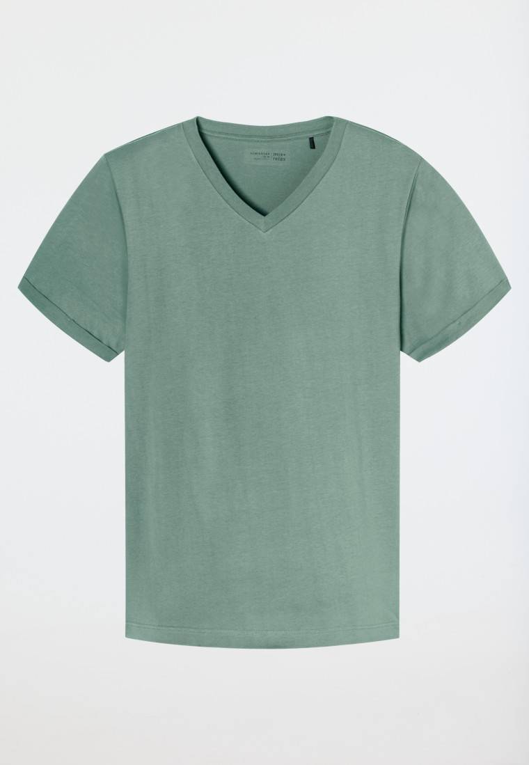Schiesser Shirt kurzarm V-Ausschnitt linde - Mix+Relax Weihnachtsangebot