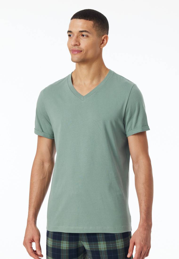 Schiesser Shirt kurzarm V-Ausschnitt linde - Mix+Relax Weihnachtsangebot