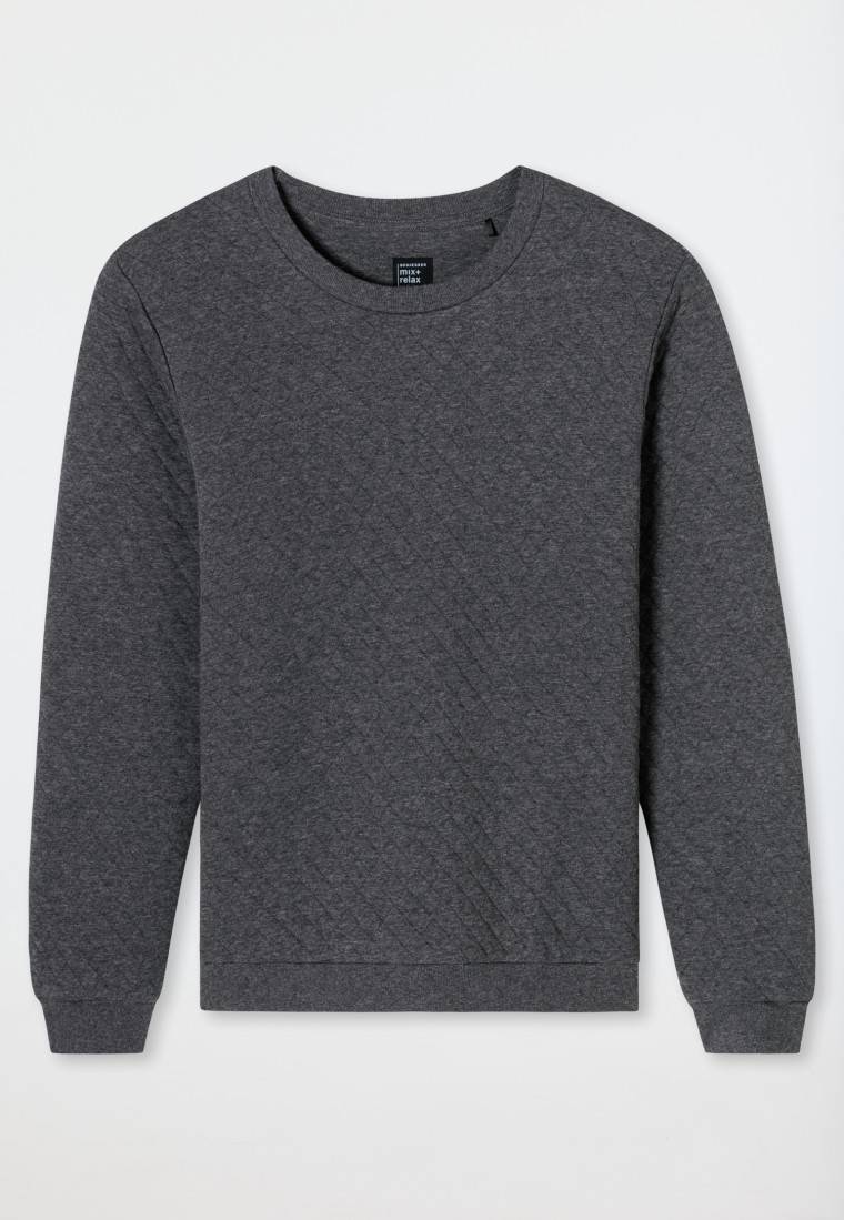 Schiesser Sweatshirt dunkelgrau gemustert - Mix+Relax Jubiläumsangebot