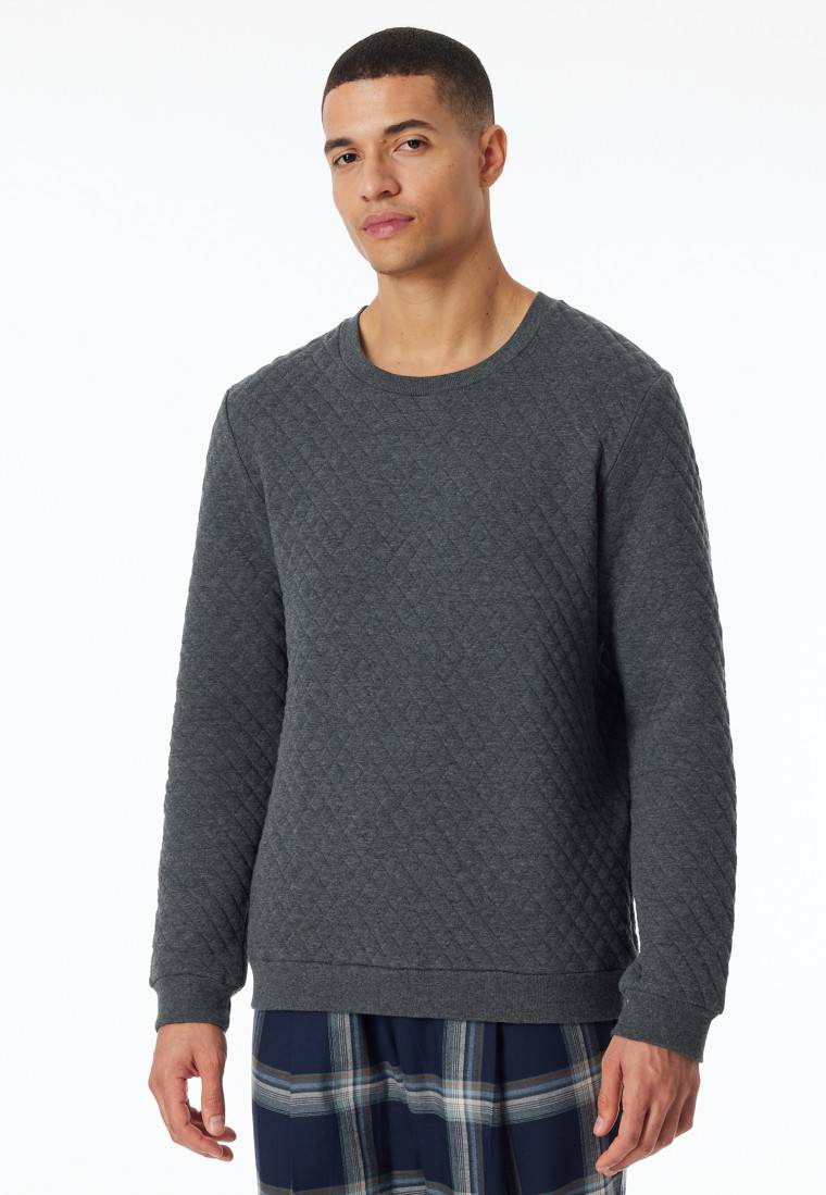 Schiesser Sweatshirt dunkelgrau gemustert - Mix+Relax Jubiläumsangebot