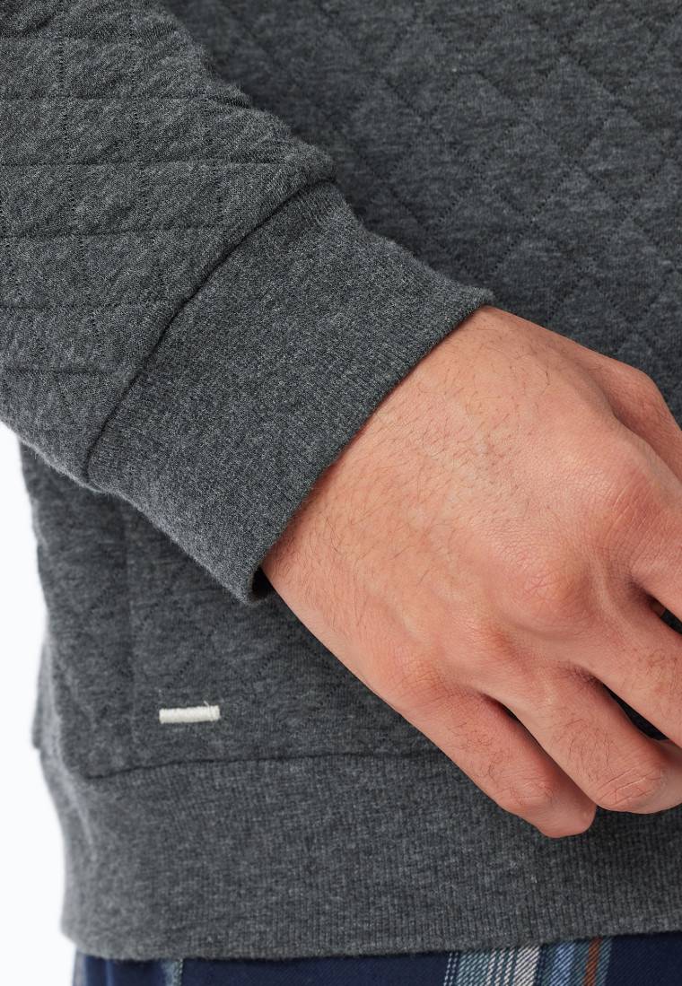 Schiesser Sweatshirt dunkelgrau gemustert - Mix+Relax Jubiläumsangebot
